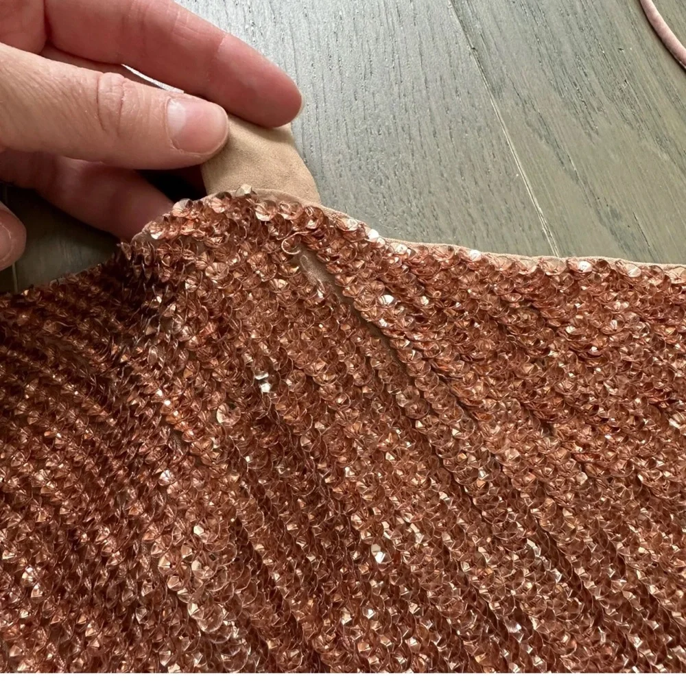 Retrofete Gold Sequin Halter Gown - Picture 4 of 9